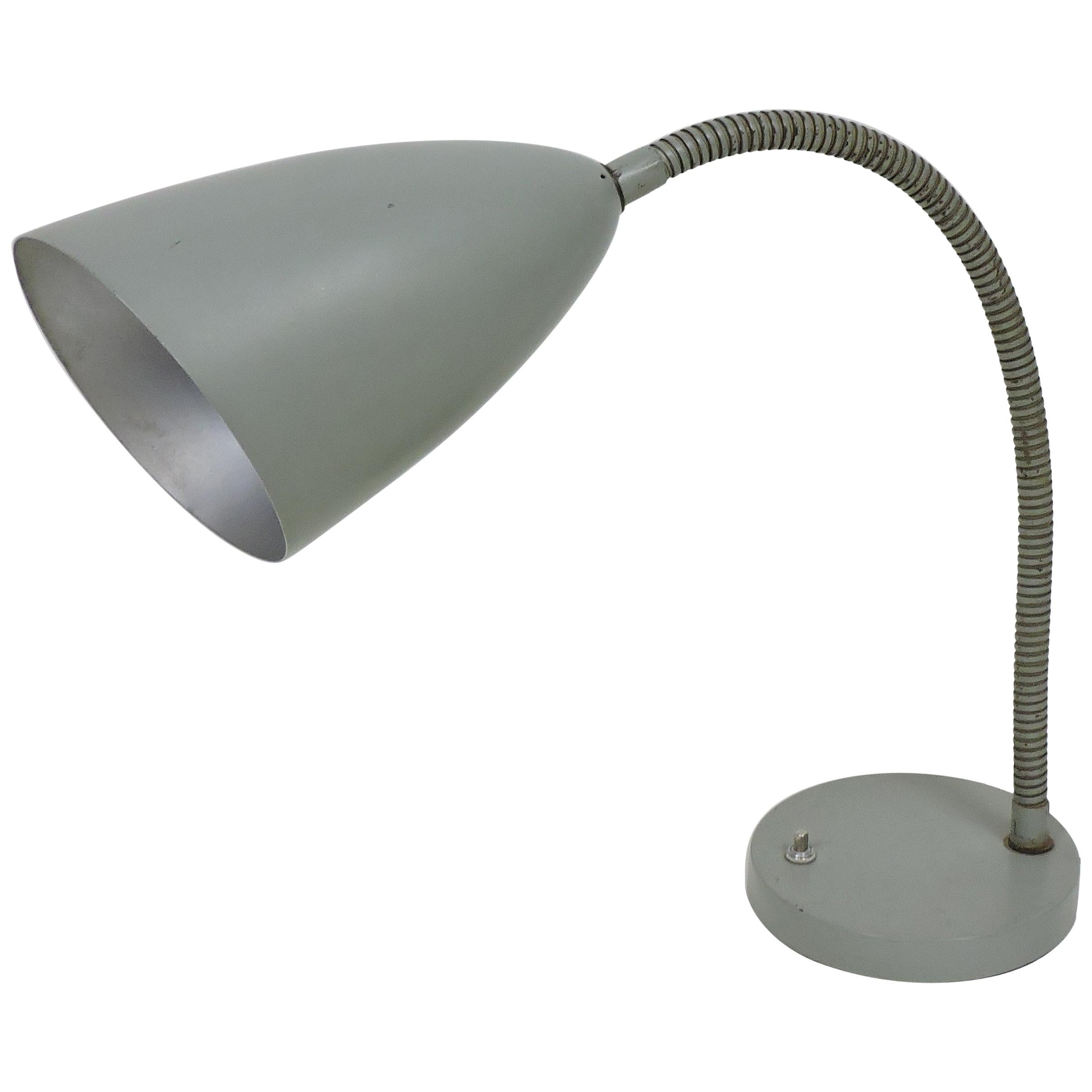 Kurt Versen Mid-Century Modern Cone Gooseneck Desk Lamp For Sale at 1stDibs