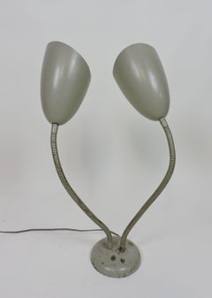 Kurt Versen Mid-Century Modern Double Cone Gooseneck Desk Lamp