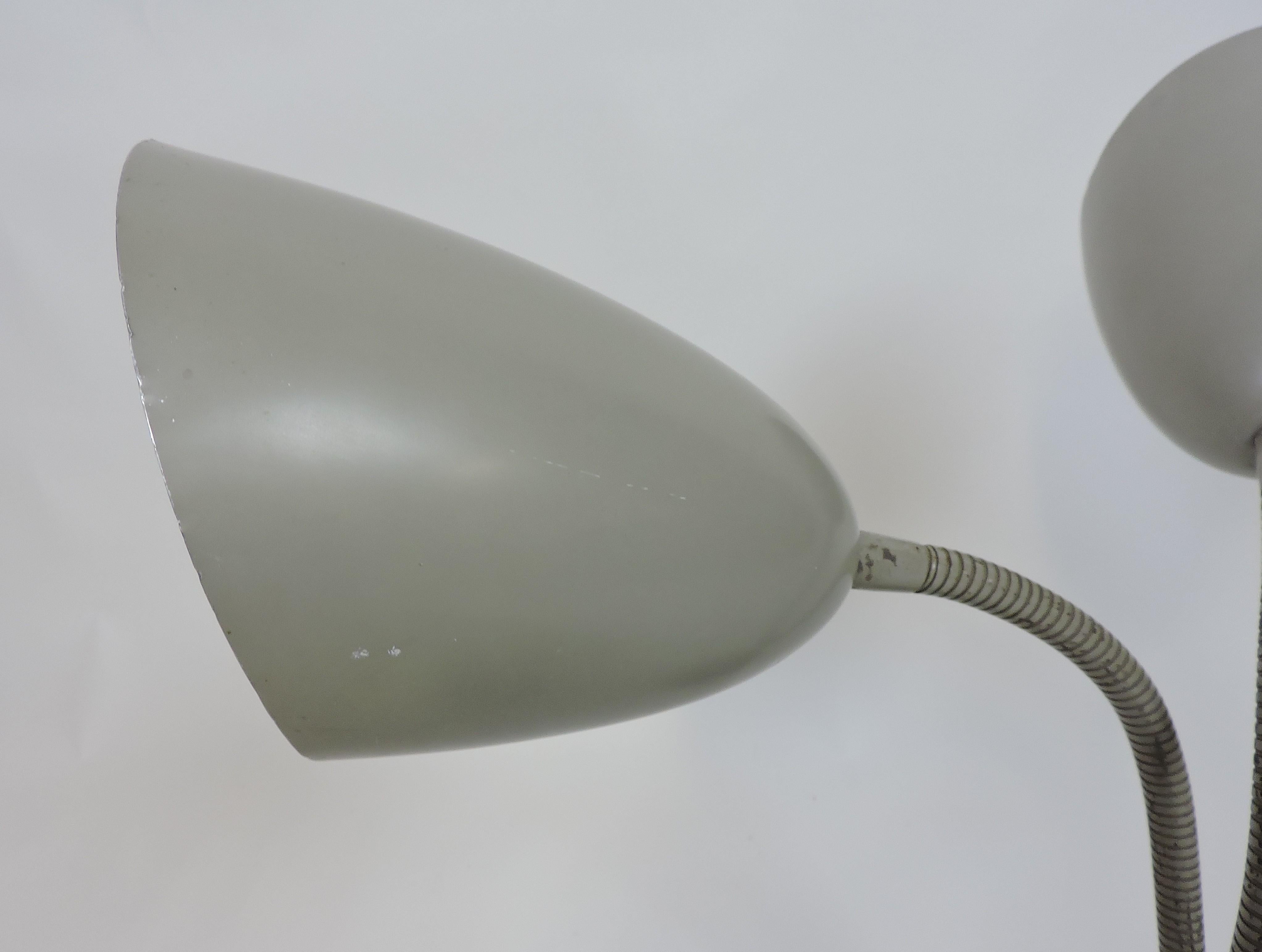 Mid-20th Century Kurt Versen Mid-Century Modern Double Cone Gooseneck Desk Lamp