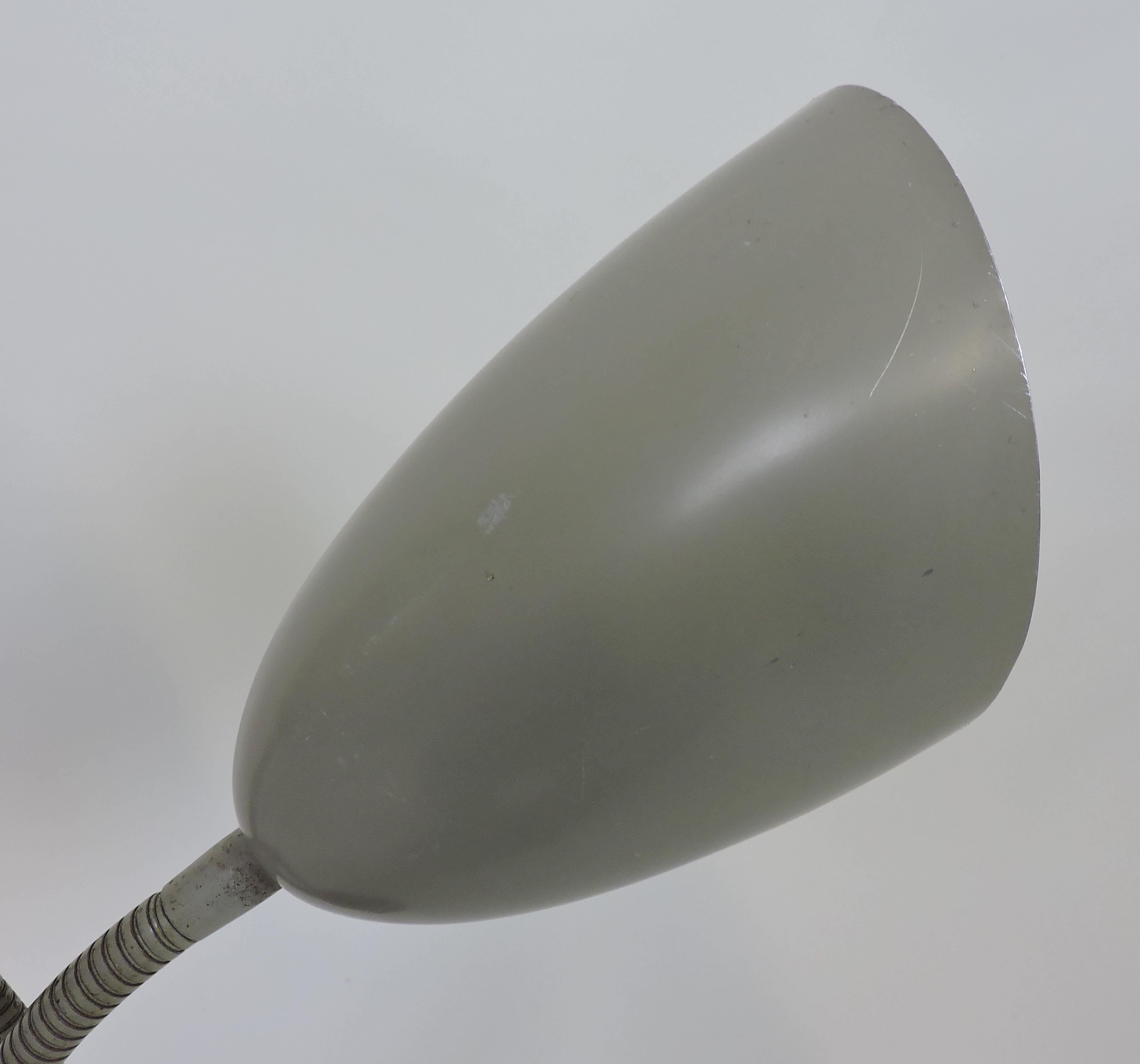 Metal Kurt Versen Mid-Century Modern Double Cone Gooseneck Desk Lamp