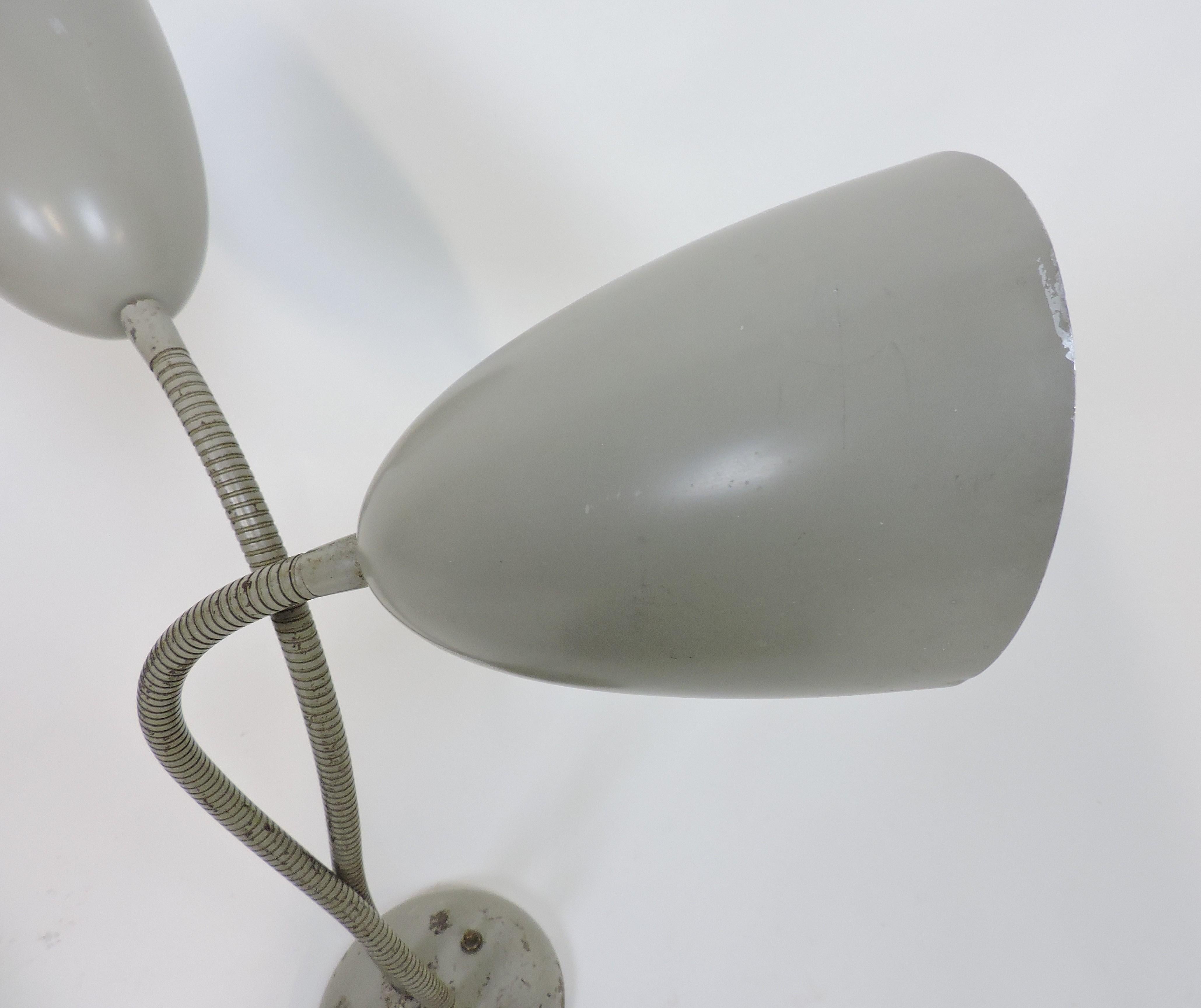 Kurt Versen Mid-Century Modern Double Cone Gooseneck Desk Lamp 1