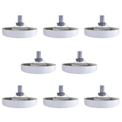 Kurt Versen Mid Century Modern Saturn Ring UFO Pendant Lights