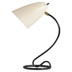 Kurt Versen, Table Lamp, Lacquered Metal, Brass, Fiberglass, United States 1950s