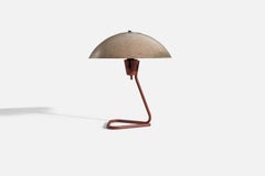 Kurt Versen, Tischlampe, lackiertes Metall, Glasfaser, Vereinigte Staaten, 1950er Jahre