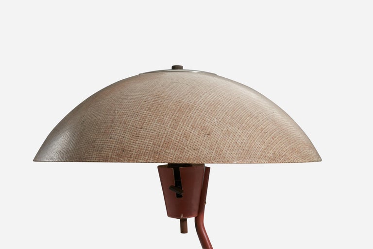 Mid-20th Century Kurt Versen, Table Lamp, Lacquered Metal, Fiberglass, United States, 1950s For Sale