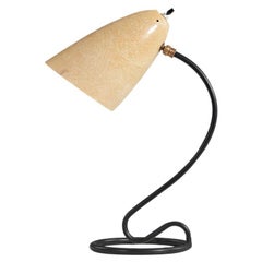 Kurt Versen, Table Lamp, Metal, Brass, Fiberglass, United States, 1950s