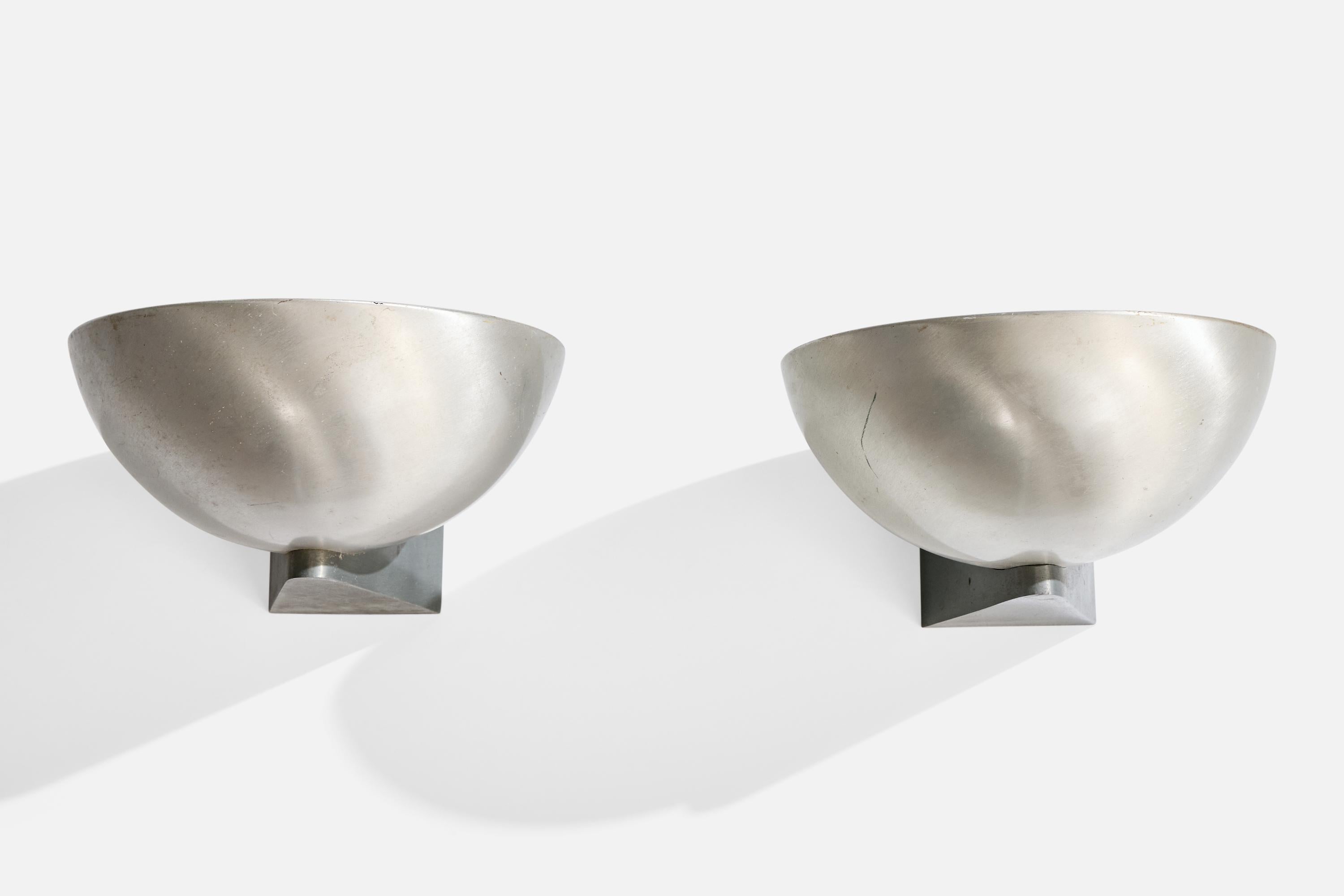 Mid-Century Modern Kurt Versen, appliques murales, aluminium, États-Unis, années 1950 en vente