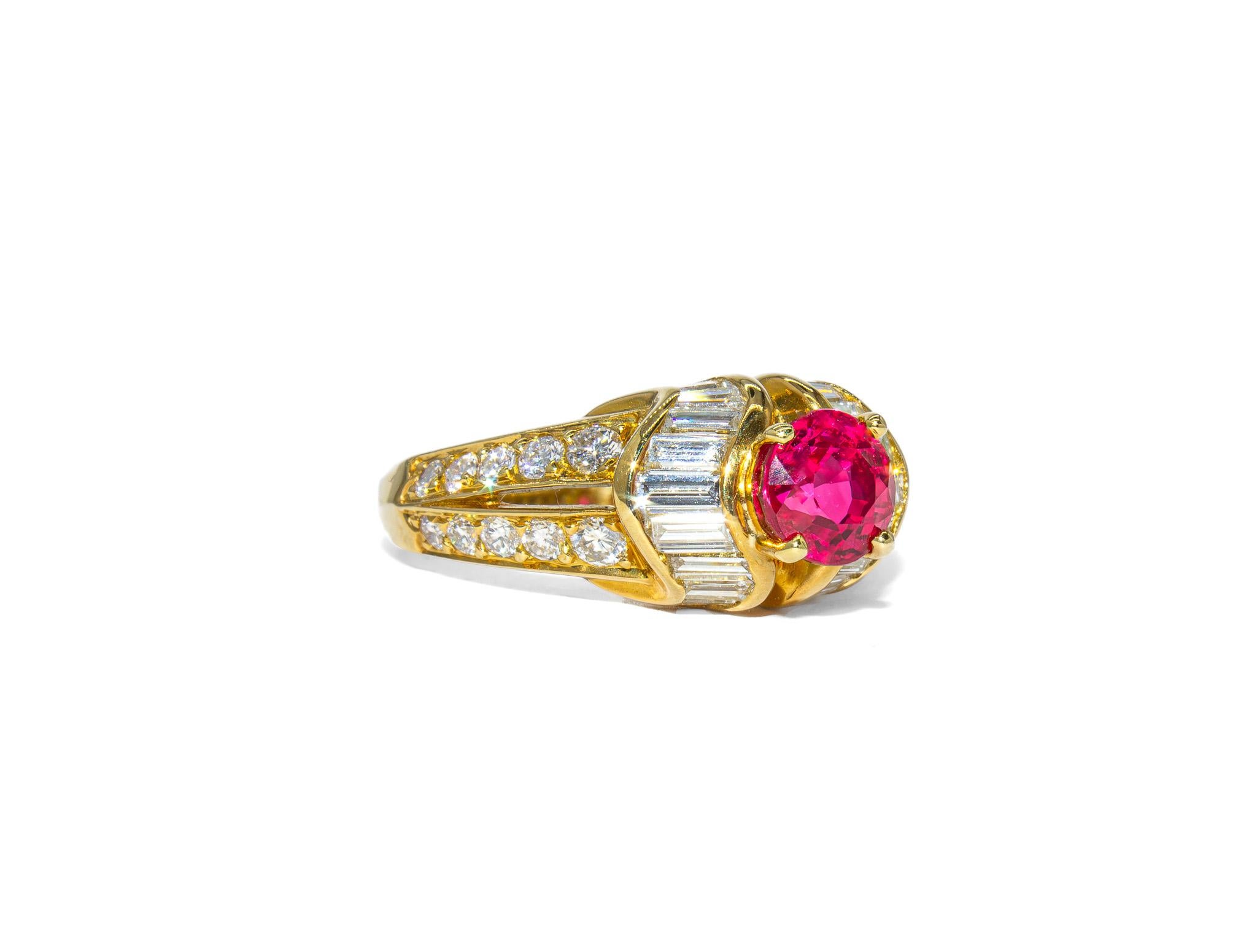 Kurt Wayne 0,54 Karat runder Rubin und Diamant-Cocktailring (Zeitgenössisch) im Angebot