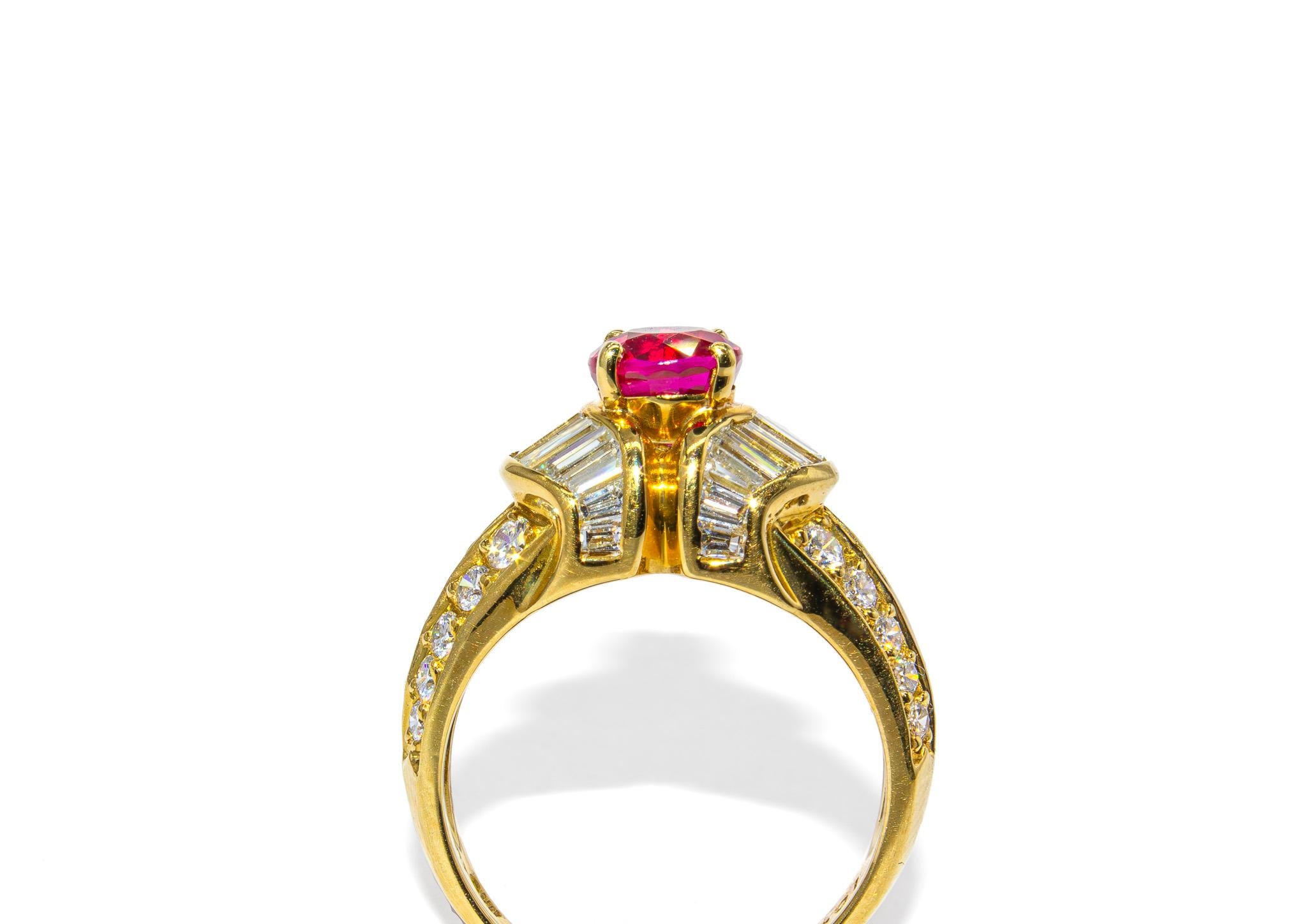 Kurt Wayne 0,54 Karat runder Rubin und Diamant-Cocktailring im Zustand „Neu“ im Angebot in New York, NY