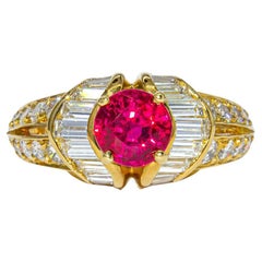 Kurt Wayne 0.54 Carat Round Ruby and Diamond Cocktail Ring