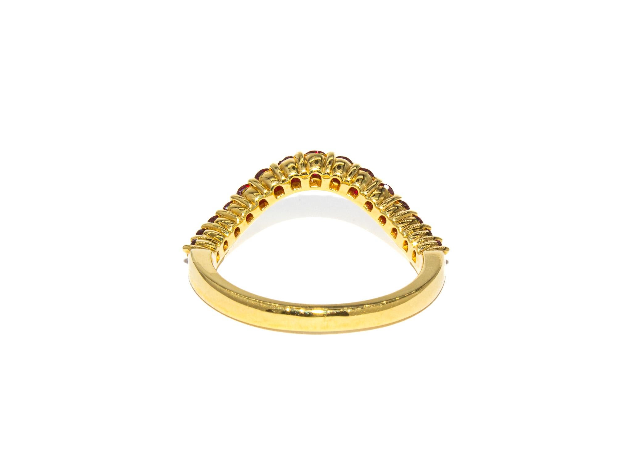Kurt Wayne 0,80 Karat runder Rubin Wave Ring im Zustand „Neu“ im Angebot in New York, NY