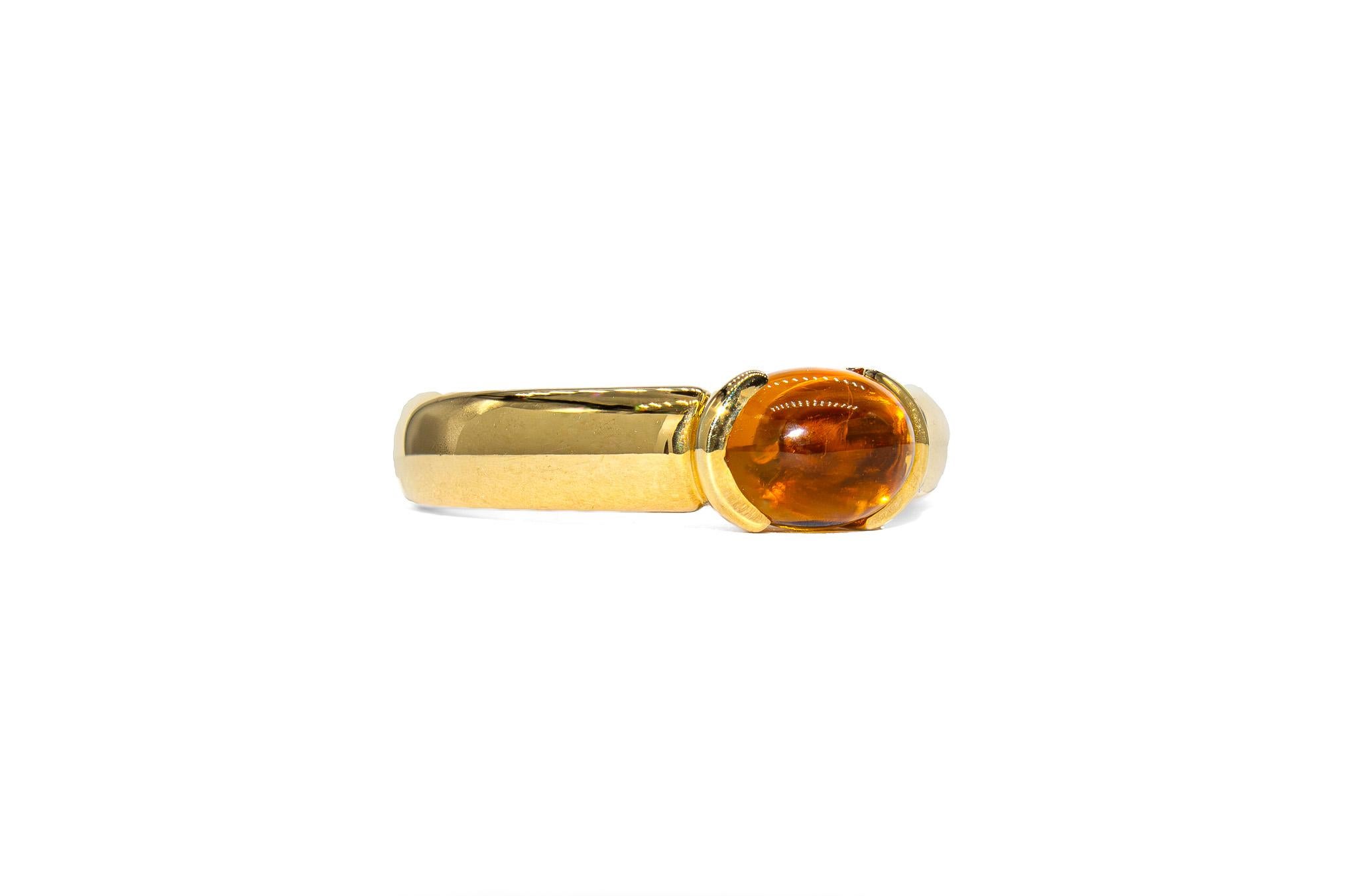 Contemporary Kurt Wayne 1.44 Carat Citrine Cabochon Cocktail Ring For Sale