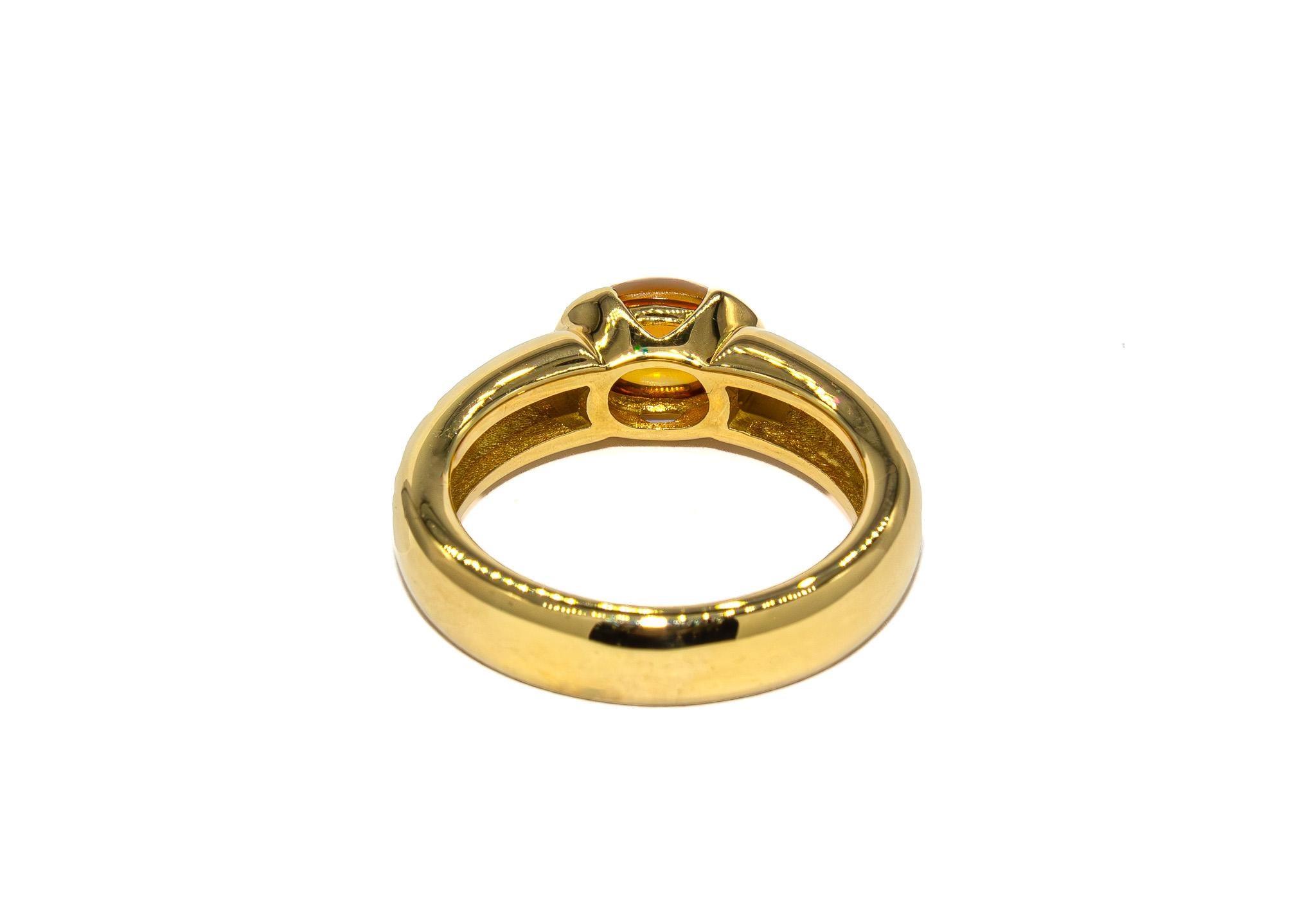 Kurt Wayne 1.44 Carat Citrine Cabochon Cocktail Ring In New Condition For Sale In New York, NY