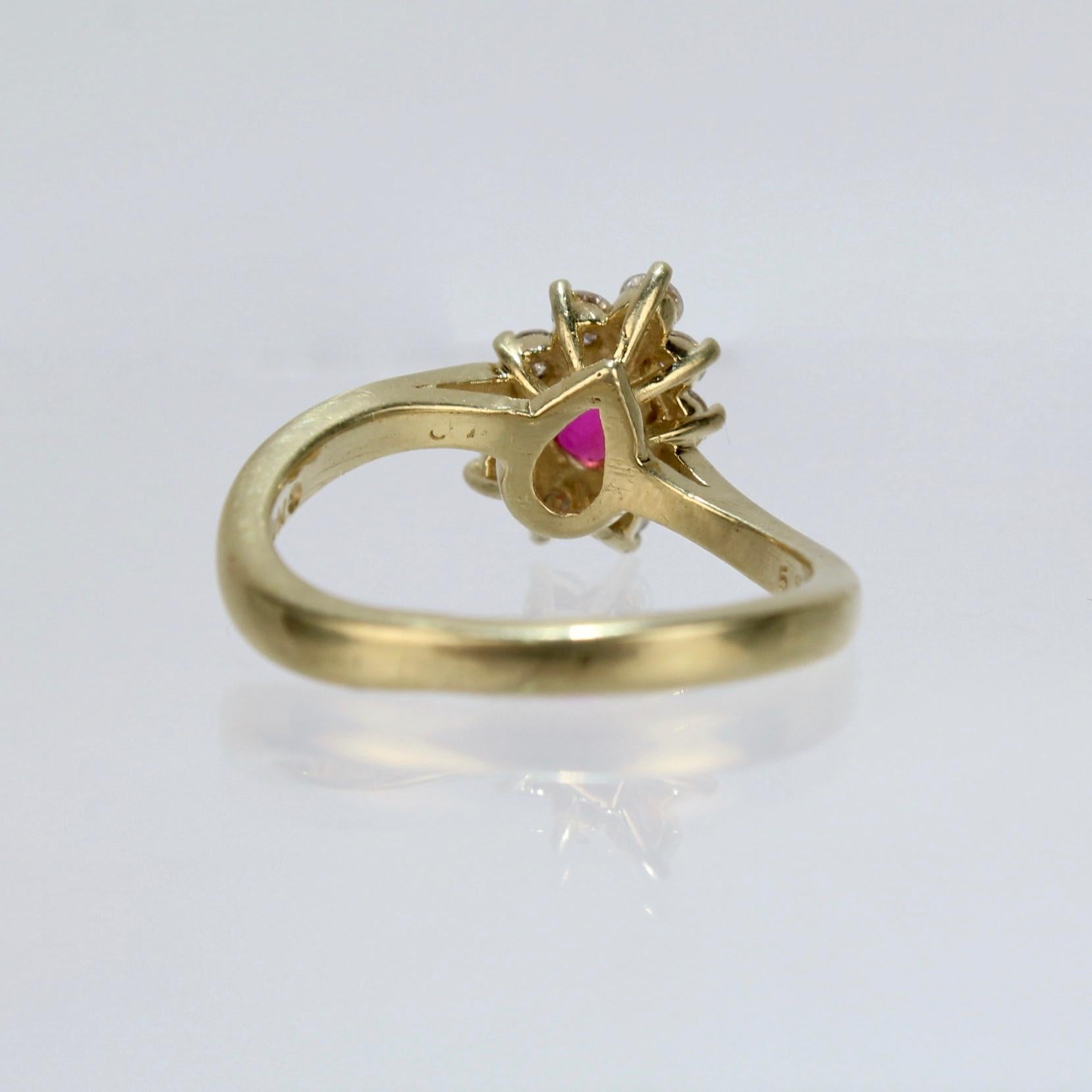 Modern Kurt Wayne 18 Karat Gold, Ruby, and Diamond Cocktail Ring For Sale