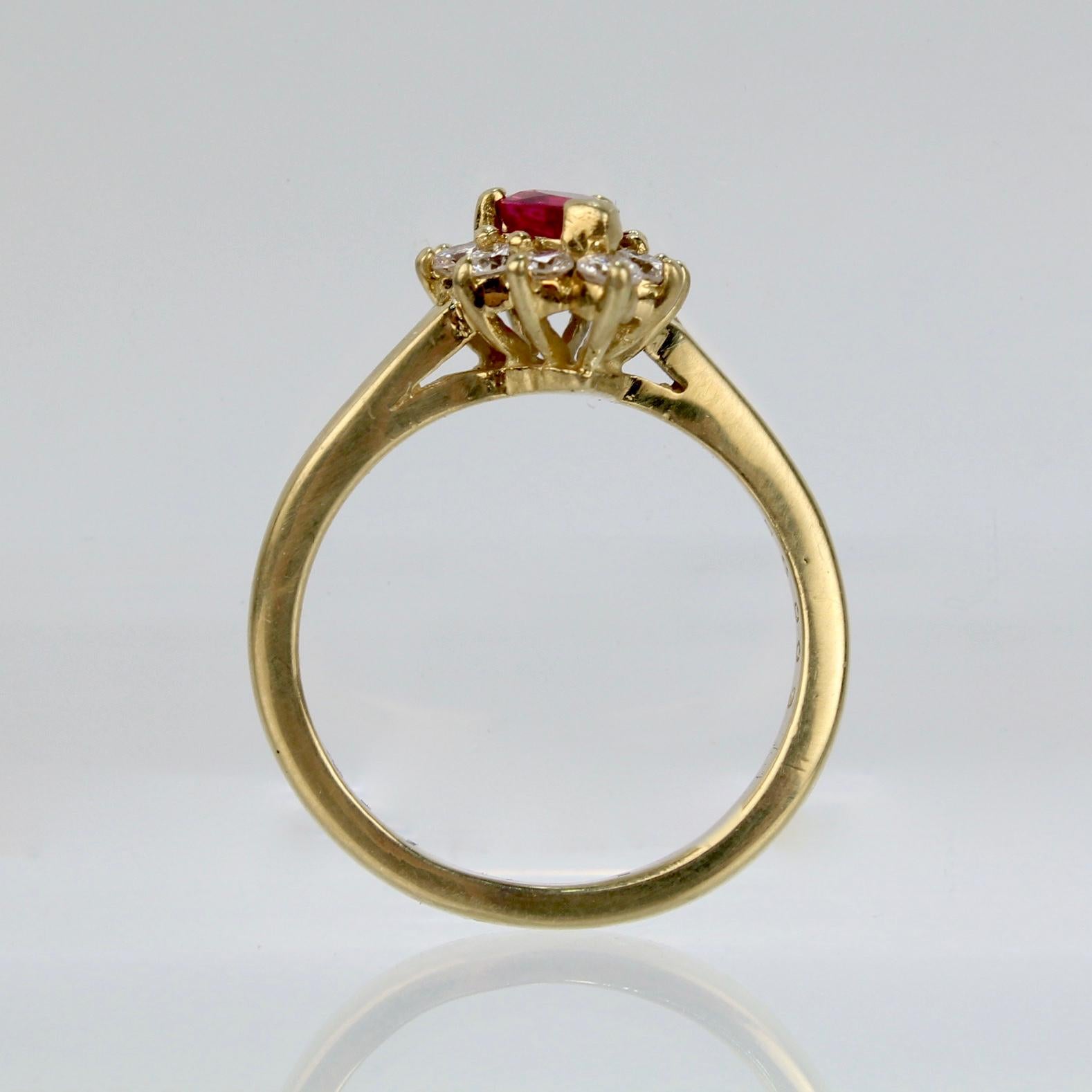 Kurt Wayne 18 Karat Gold, Ruby, and Diamond Cocktail Ring In Good Condition For Sale In Philadelphia, PA