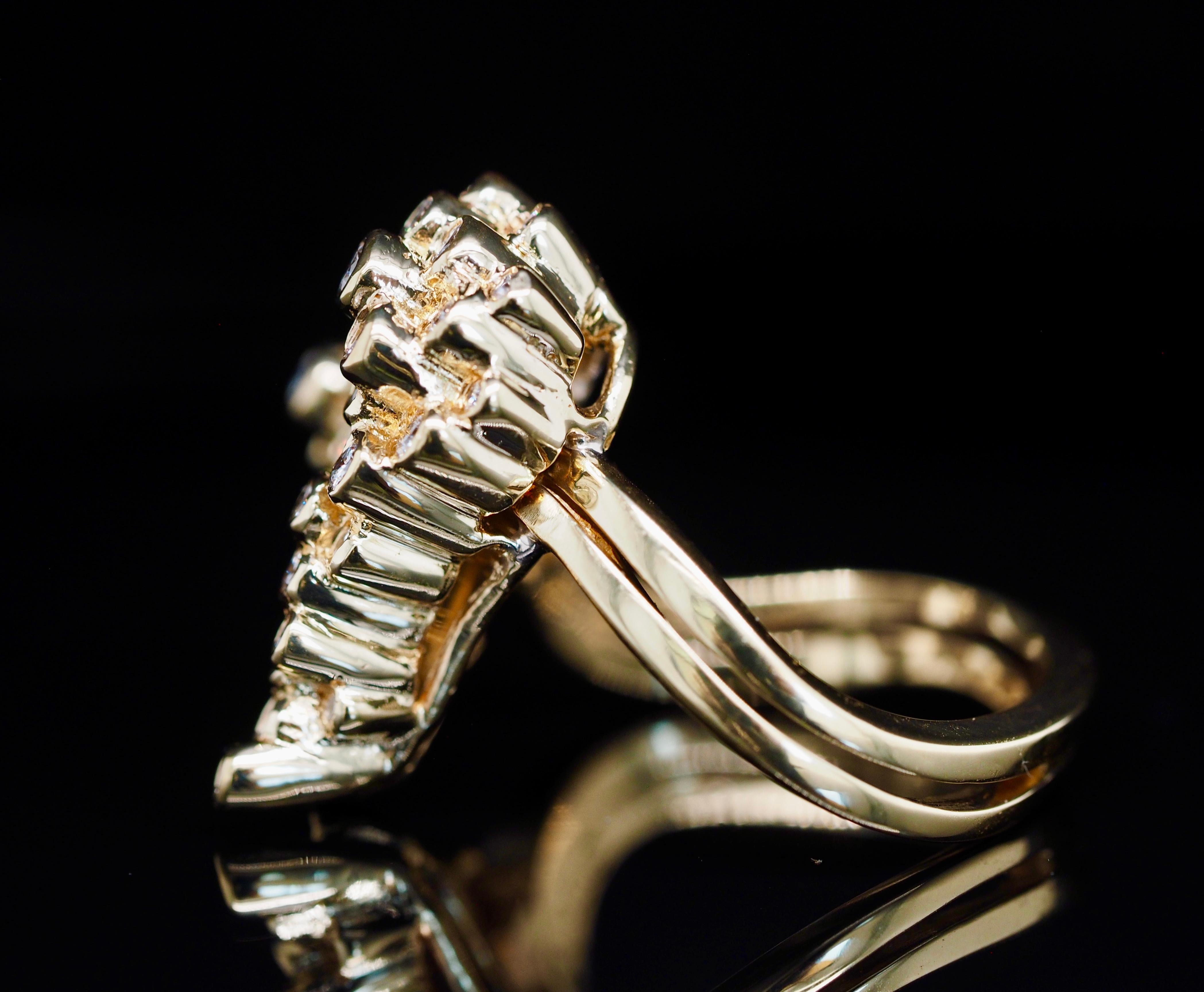 Art Deco Kurt Wayne 18 Karat Yellow Gold Diamond Heart Ring