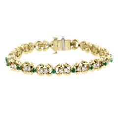 Kurt Wayne 18 Karat Yellow Gold Emerald and Diamond Bracelet
