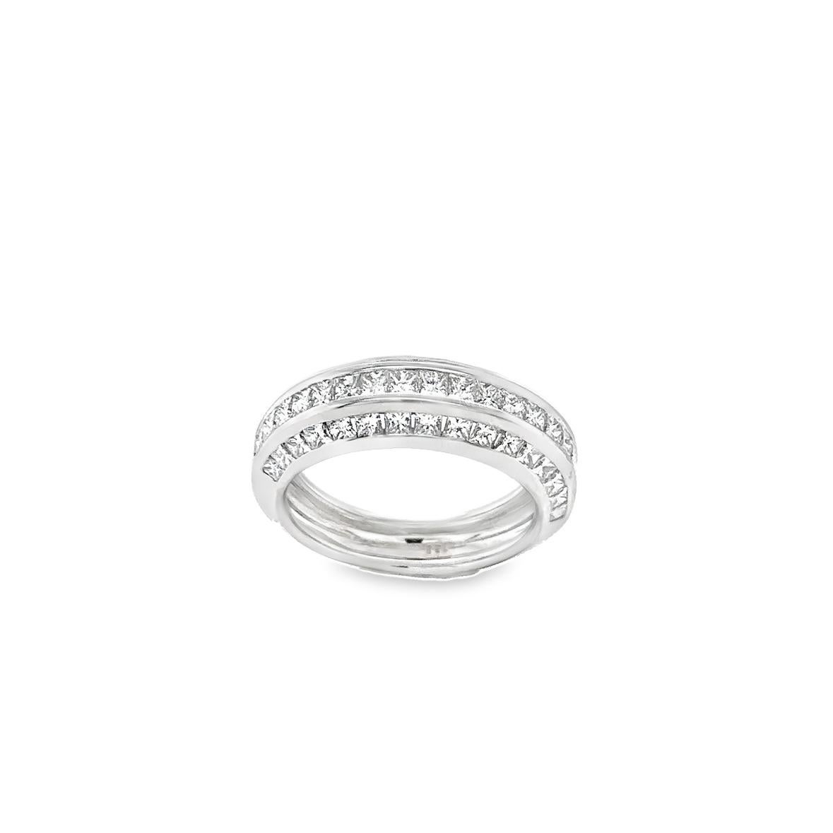 Modernist Kurt Wayne 18 KT White Gold Diamond Band Ring For Sale