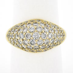 Kurt Wayne 18k Gold 2.25ctw Pave Round Brilliant Diamond Wide Domed Band Ring