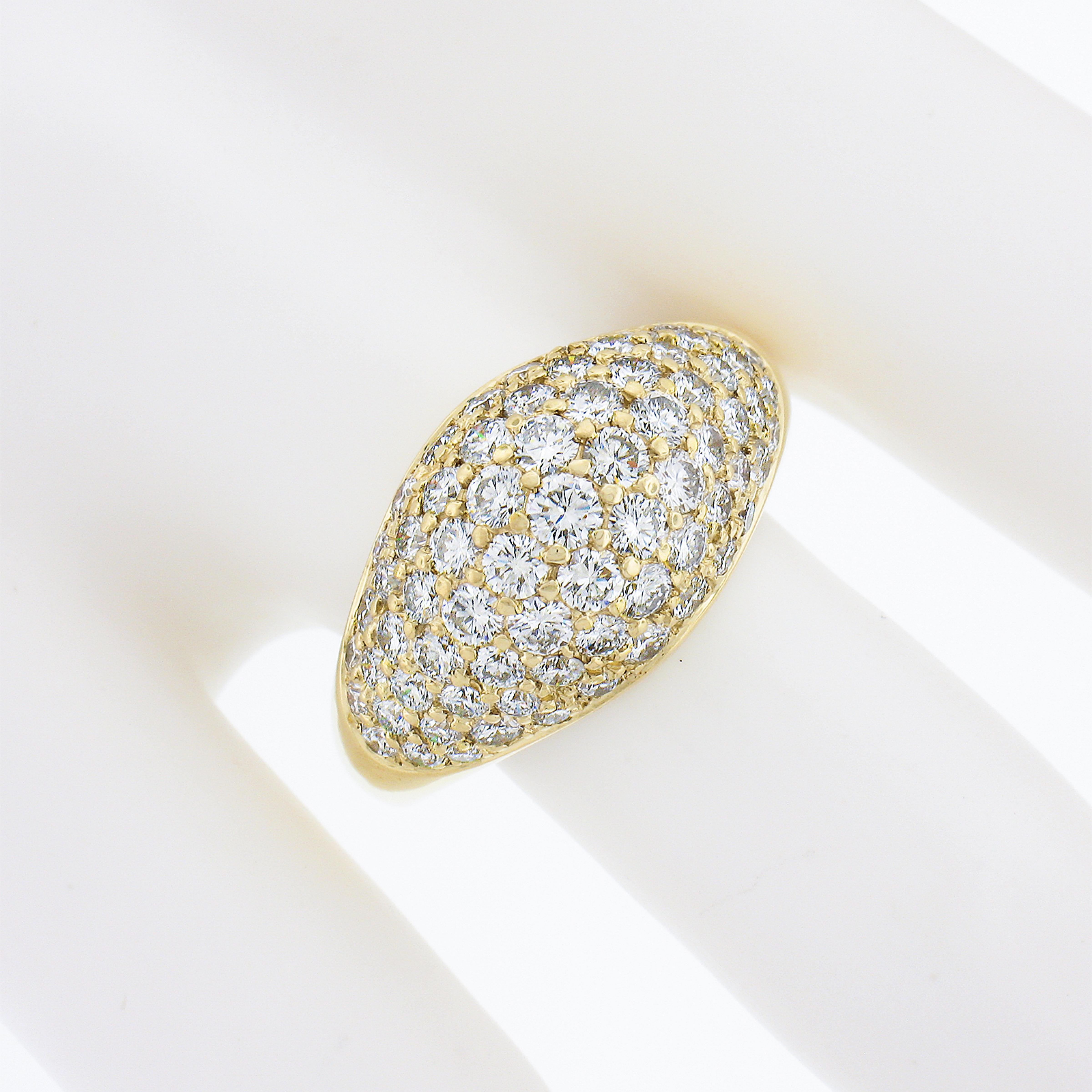 Round Cut Kurt Wayne 18k Gold 2.25ctw Pave Round Brilliant Diamond Wide Domed Band Ring For Sale