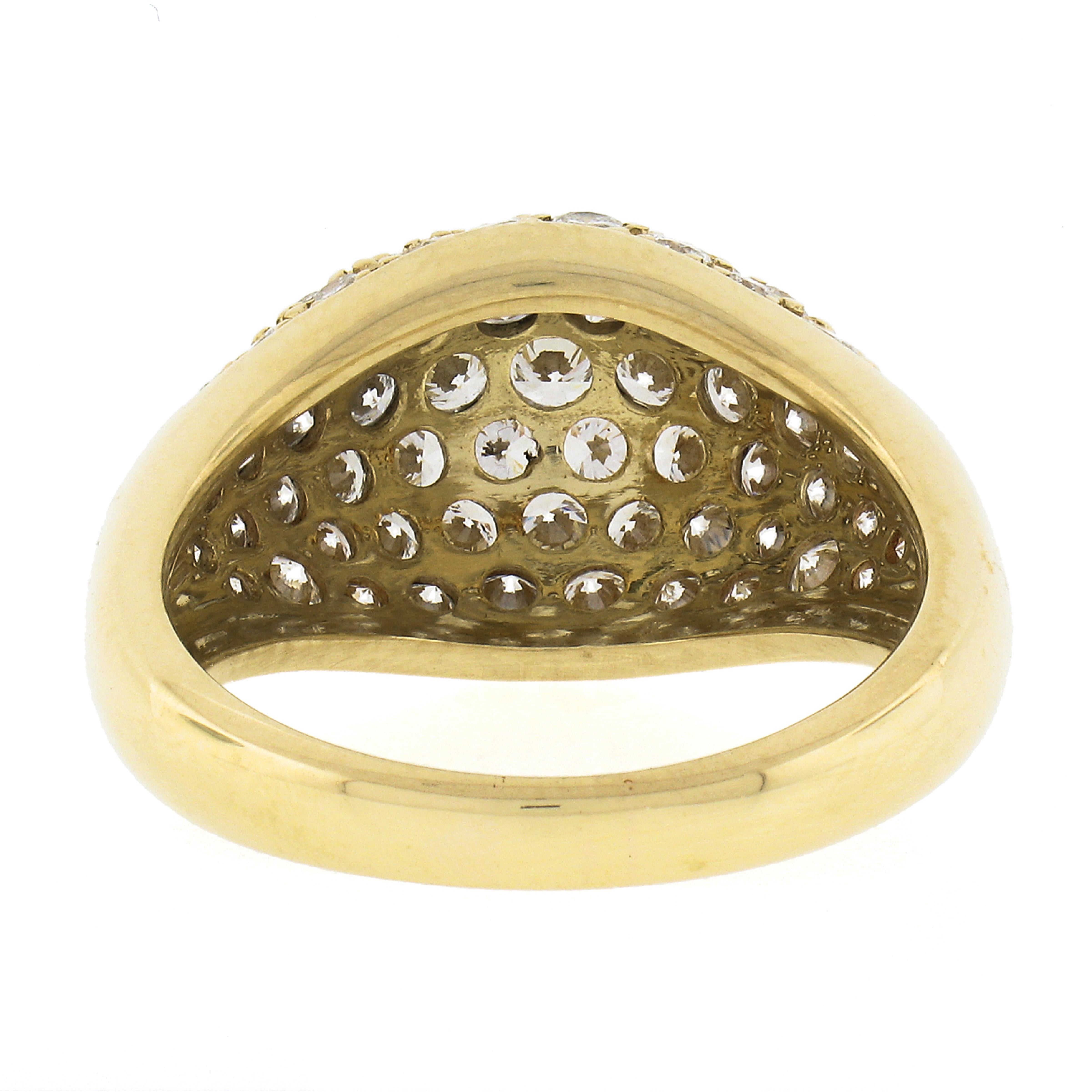 Kurt Wayne 18k Gold 2.25ctw Pave Round Brilliant Diamond Wide Domed Band Ring For Sale 1