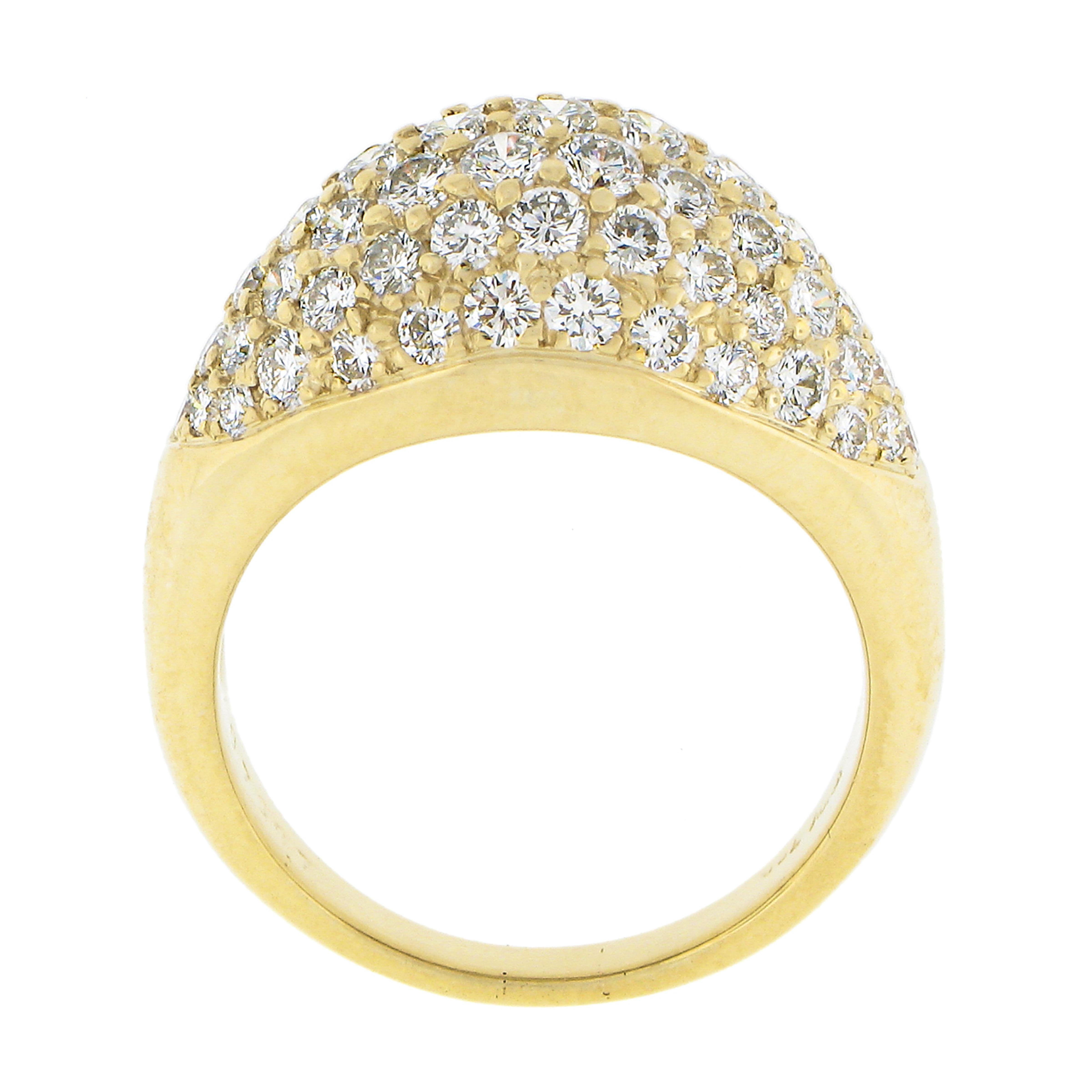 Kurt Wayne 18k Gold 2.25ctw Pave Round Brilliant Diamond Wide Domed Band Ring For Sale 2
