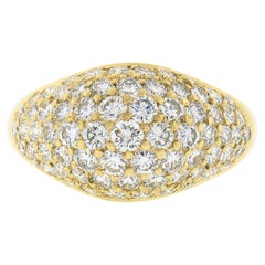 Retro Kurt Wayne 18k Gold 2.25ctw Pave Round Brilliant Diamond Wide Domed Band Ring