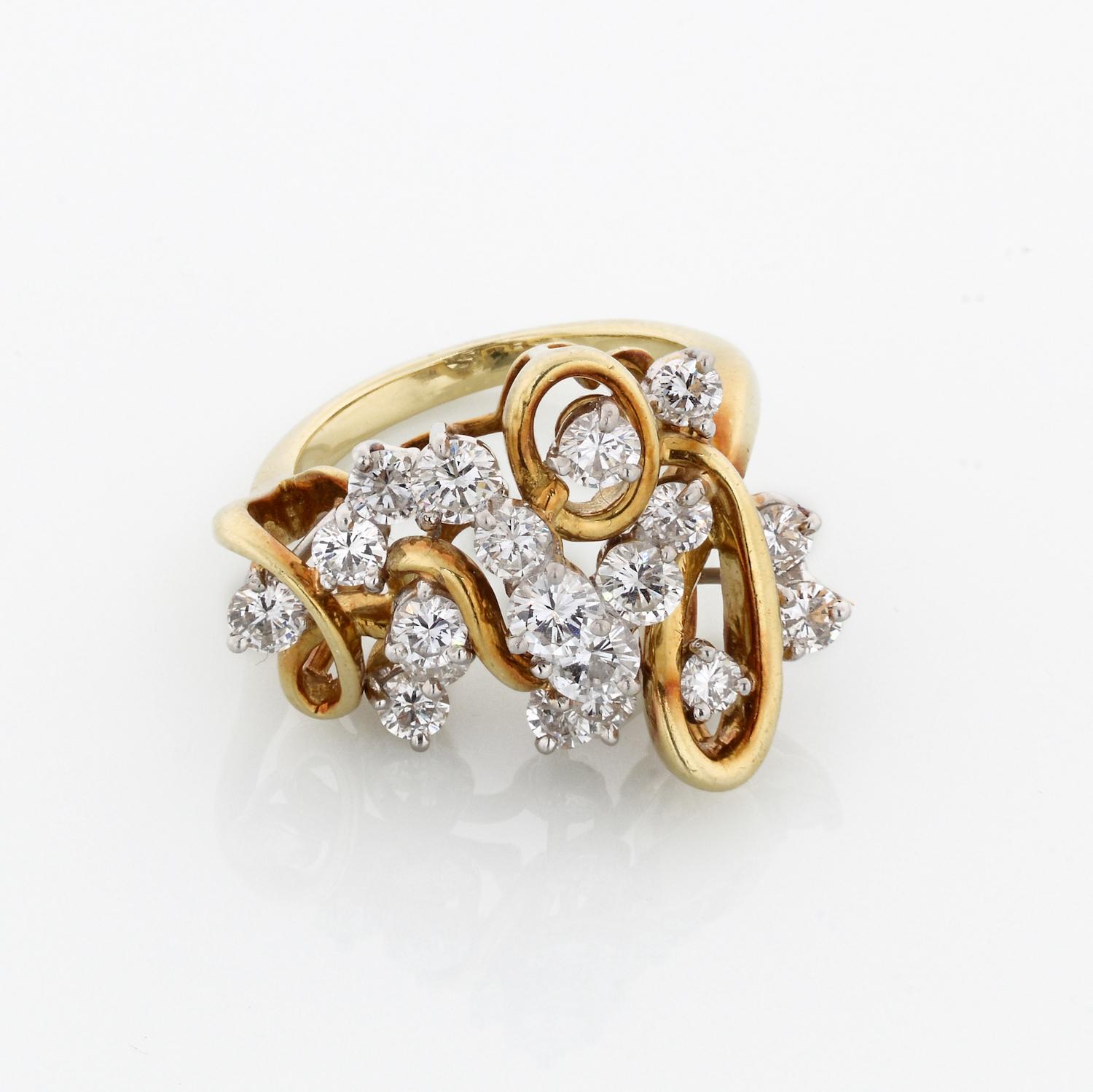 Moderne Kurt Wayne Bague d'amour en or jaune 18k avec diamant de 2,50 carats en vente