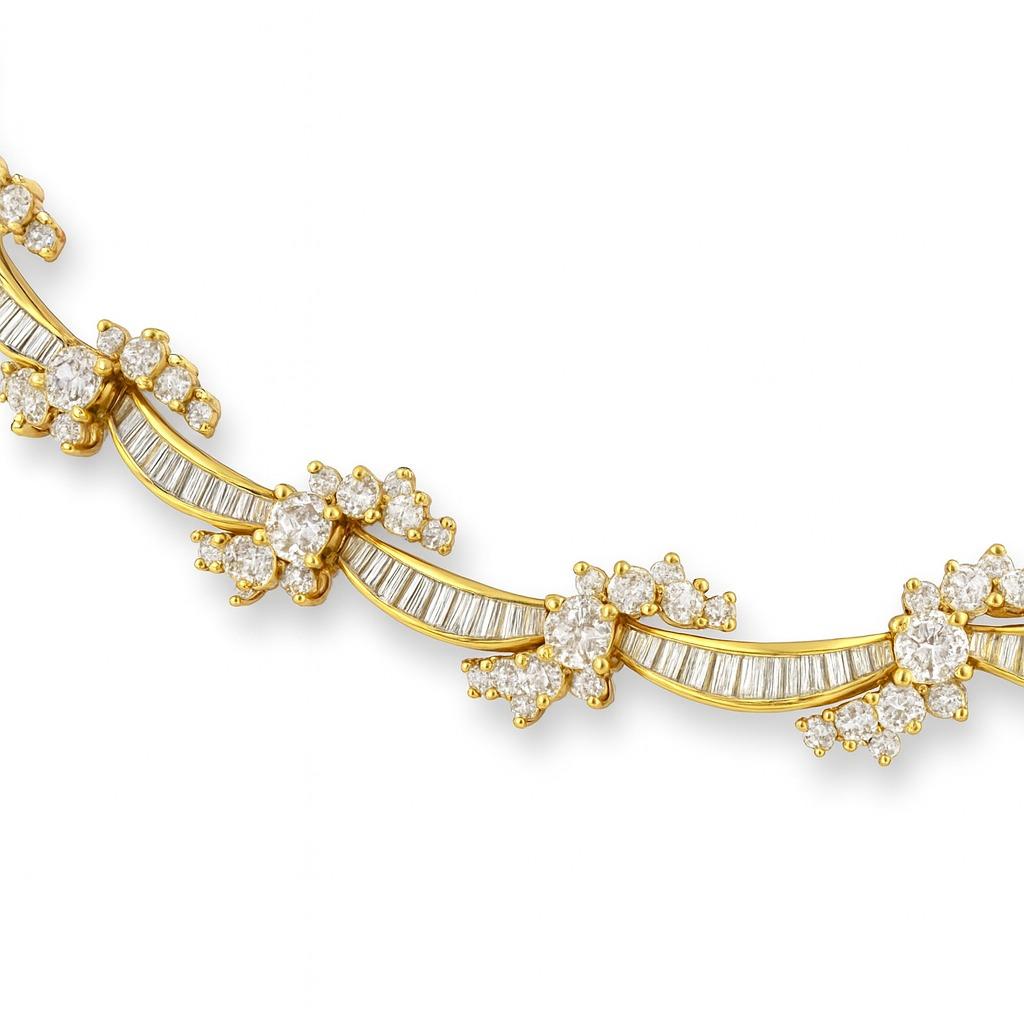 Kurt Wayne Collier en or jaune 18K avec diamants 22 carats Excellent état - En vente à Chicago, IL