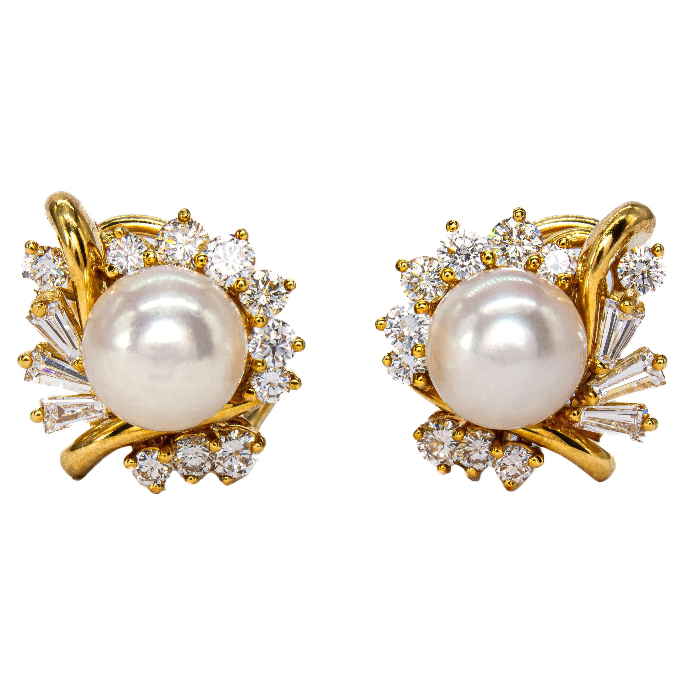 Kurt Wayne 18k Yellow Gold Pearl And Diamond Stat… - image 1