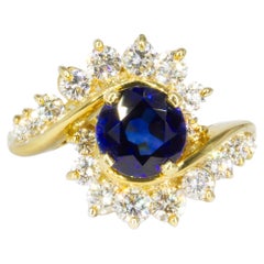 Kurt Wayne 2.02 Carat Round Sapphire and Diamond Ring