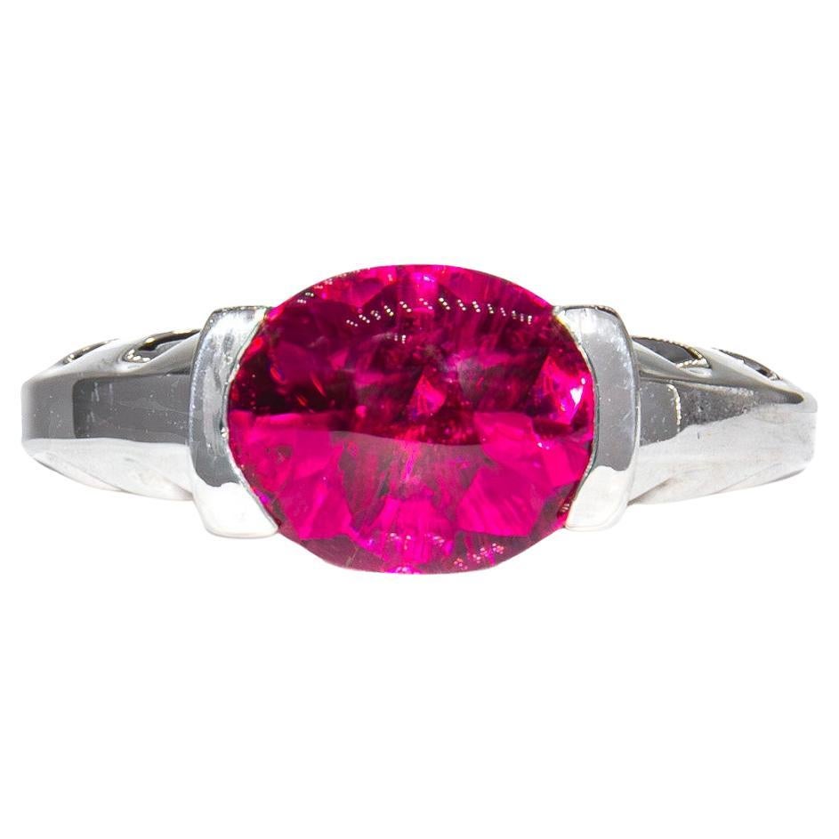 Kurt Wayne 3.35 Carat Rubellite Cabochon Cocktail Ring