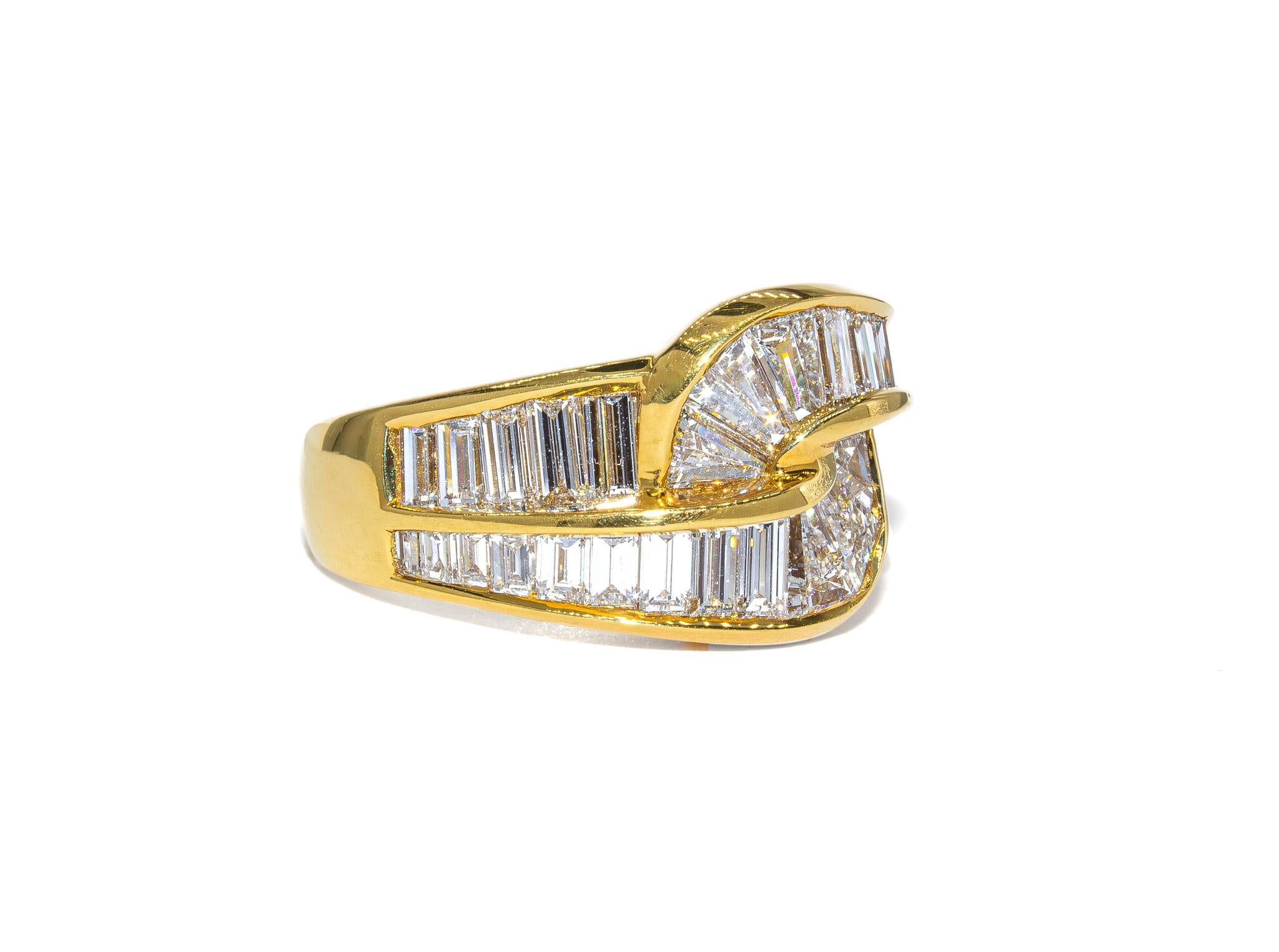 Kurt Wayne 3,44 Karat Gesamt Baguette-Diamant-Cocktailring (Zeitgenössisch) im Angebot