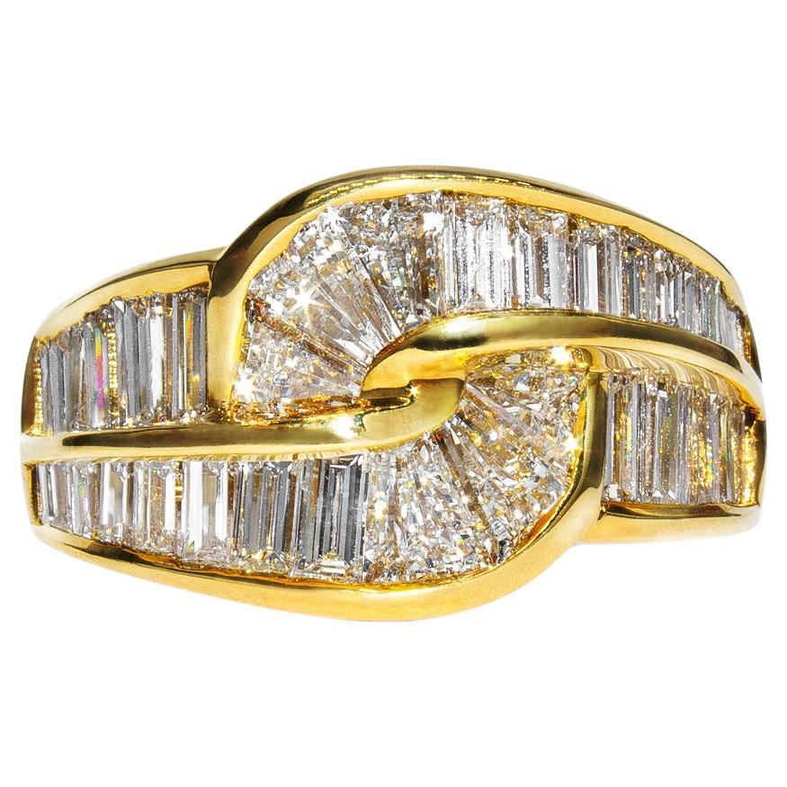 Kurt Wayne 3.44 Carat Total Baguette Diamond Cocktail Ring