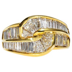 Anillo de cóctel de diamantes baguette Kurt Wayne de 3,44 quilates totales