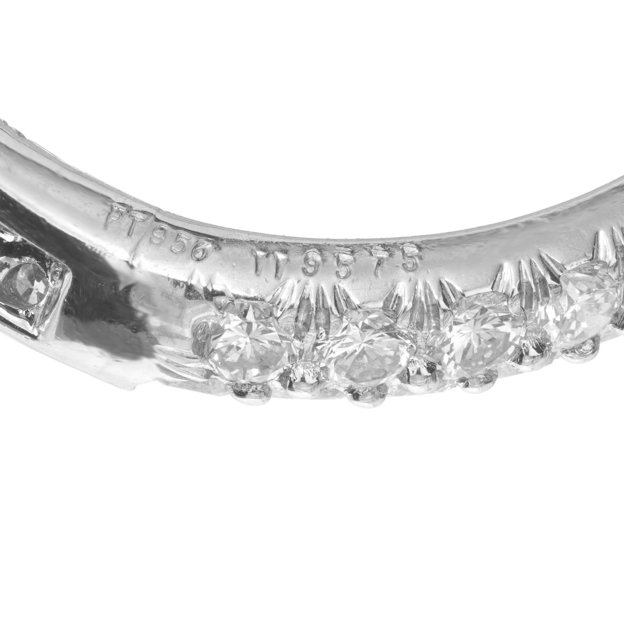Women's Kurt Wayne 3.50 Carat Diamond Platinum Swirl Hoop Earrings For Sale