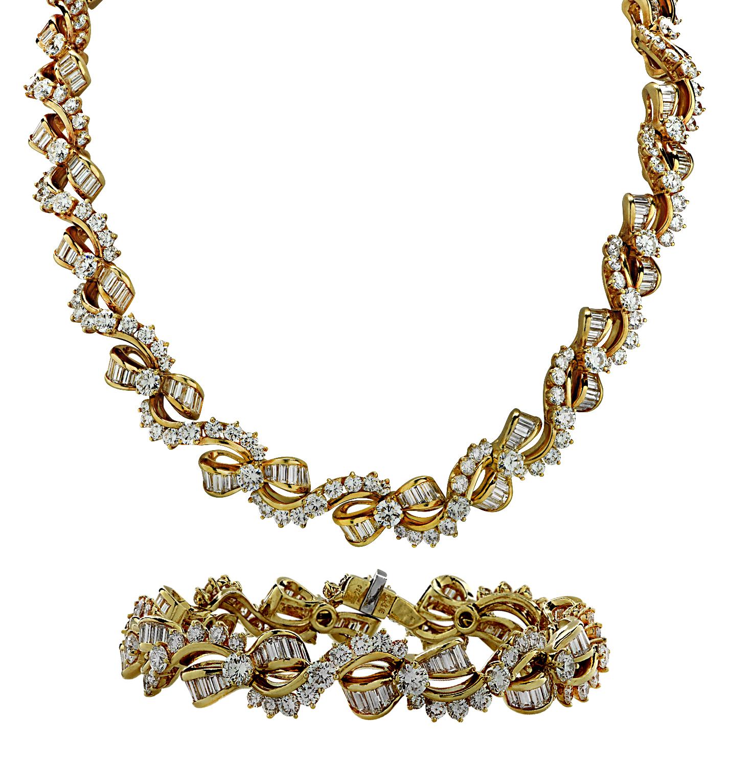 Modern Kurt Wayne 60.08 Carat Diamond Necklace and Bracelet Set