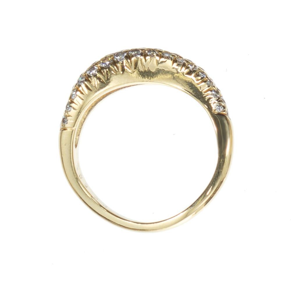 Kurt Wayne .63 Carat Diamond Yellow Gold Pave Band Ring In Good Condition For Sale In Stamford, CT