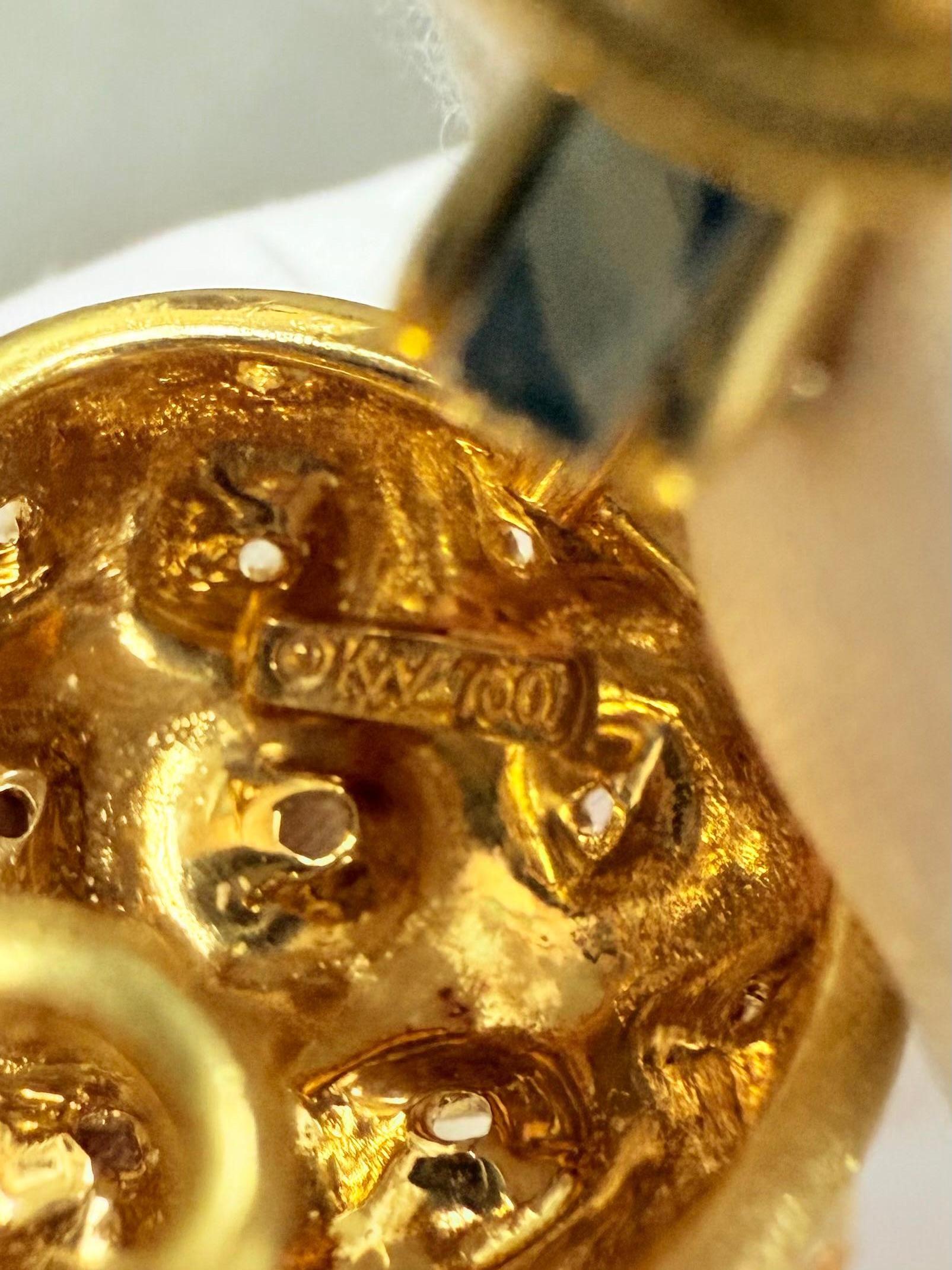 Kurt Wayne Basket Weave 18k Yellow Gold Clip On Earrings For Sale 8