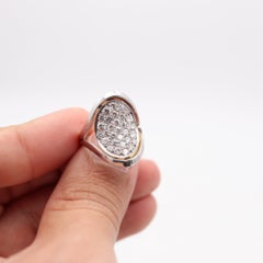 KURT WAYNE Bague Cocktail en Or Blanc 18Kt avec 2.14 Cwt. En diamants VVS