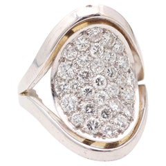 KURT WAYNE Bague Cocktail en Or Blanc 18Kt avec 2.14 Cwt. En diamants VVS