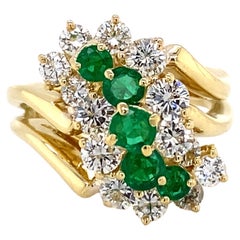 Kurt Wayne Emerald Diamond 18k Yellow Gold Ring