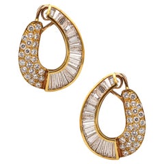 KURT WAYNE Pendientes de aro de oro amarillo de 18 quilates con diamantes VS de 7,94 quilates