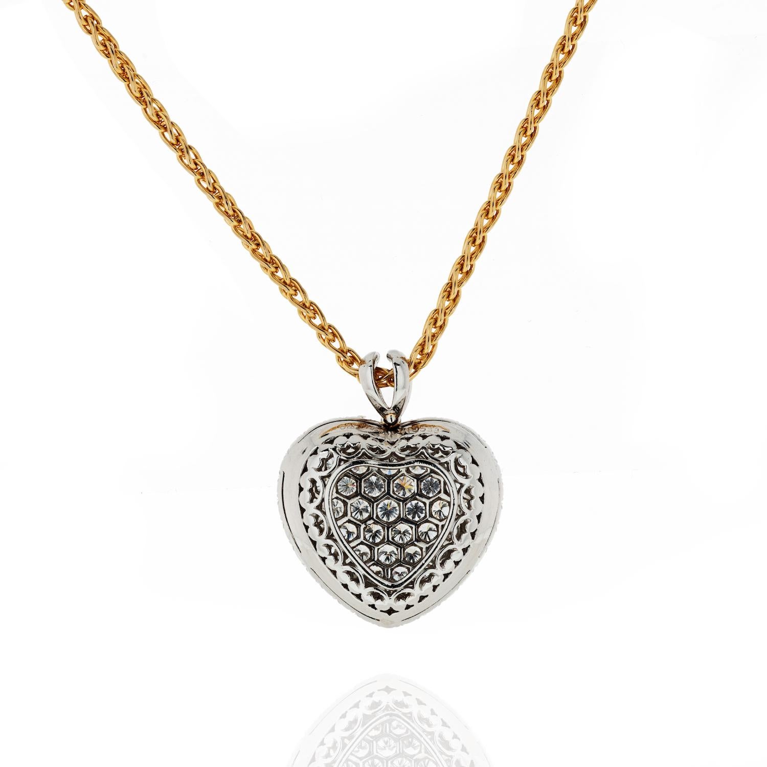 diamond encrusted heart necklace