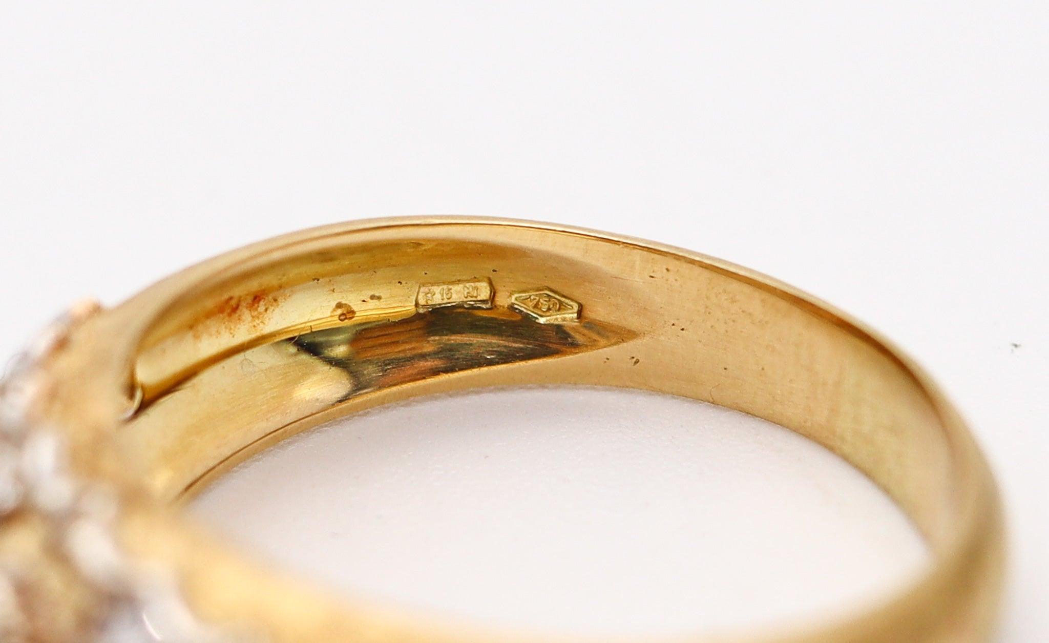 KURT WAYNE Ring in 18Kt Gelbgold mit 4,22 Ctw Vivid Rubinen und Diamanten im Angebot 3