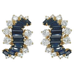 KURT WAYNE Boucles d'oreilles saphir et diamant