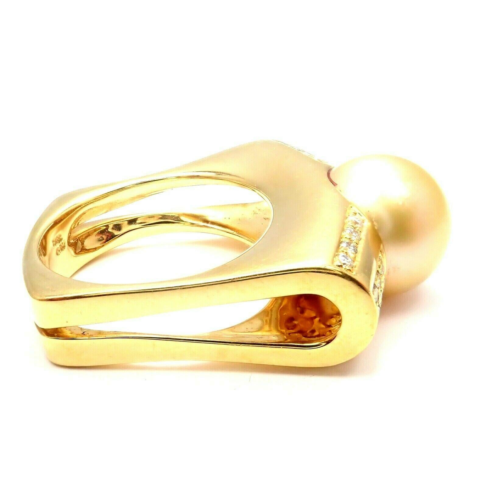 Kurt Wayne South Sea Golden Pearl Diamond Yellow Gold Ring 1