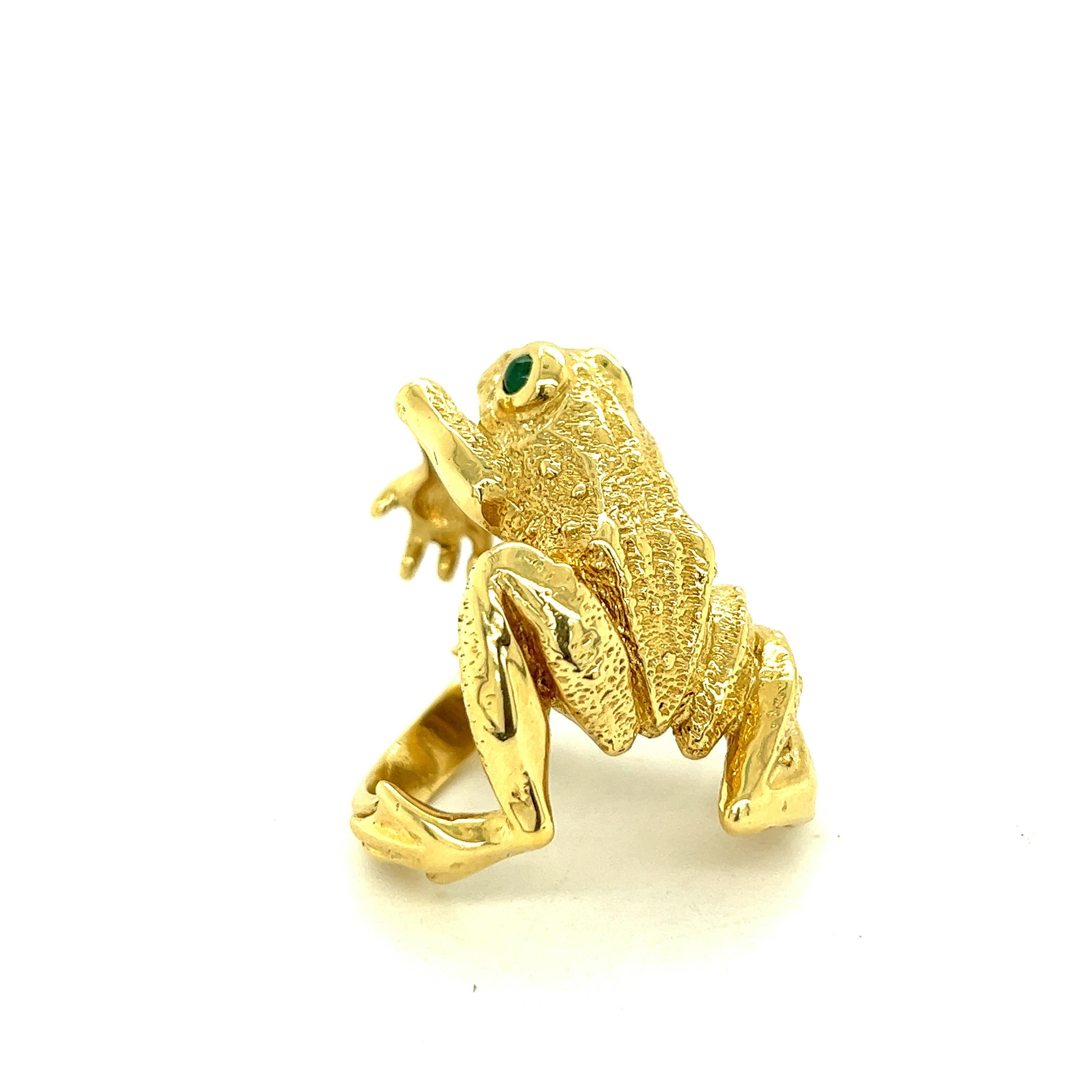 Kurt Wayne Vintage 18k Yellow Gold Large Frog Ring 1