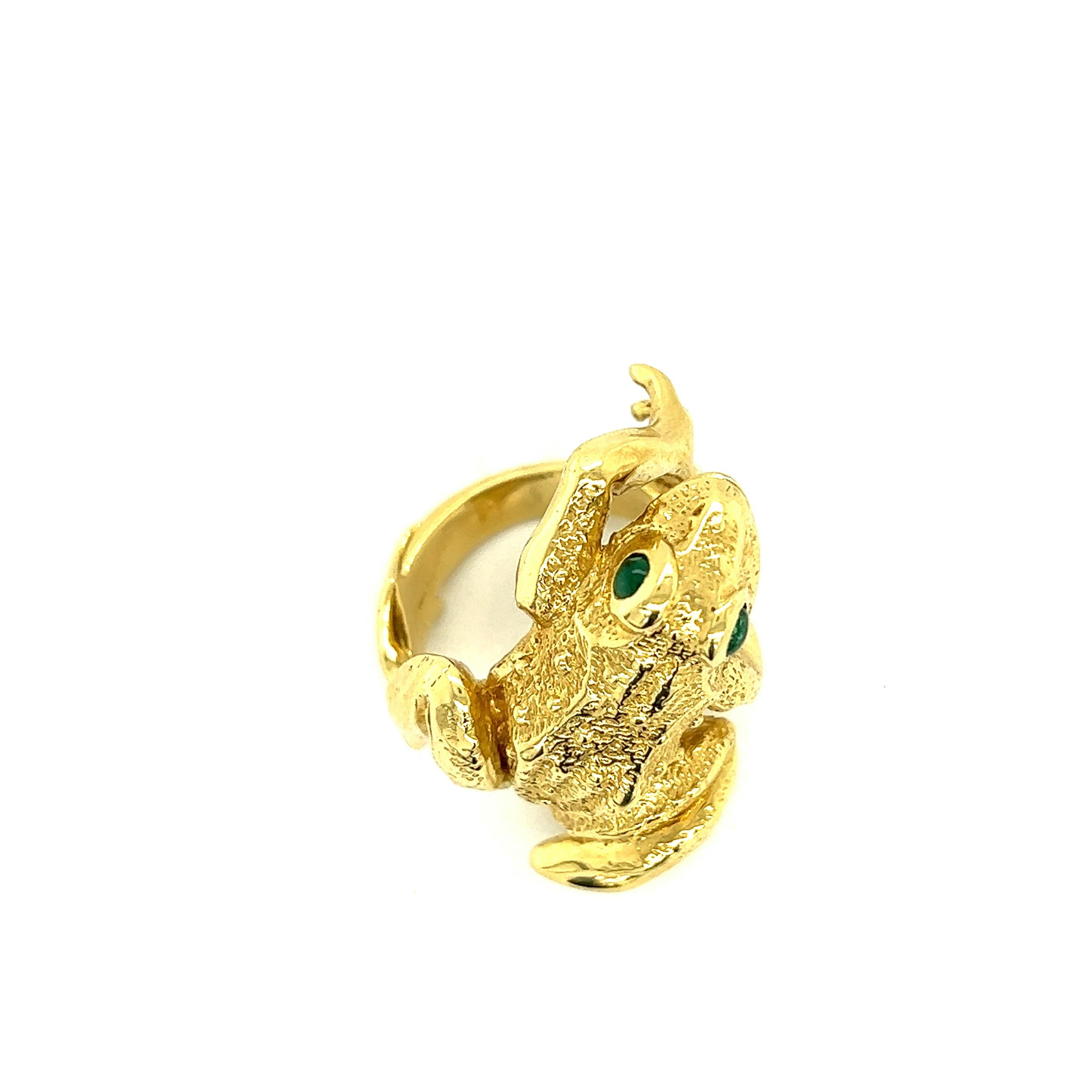 Kurt Wayne Vintage 18k Yellow Gold Large Frog Ring 2