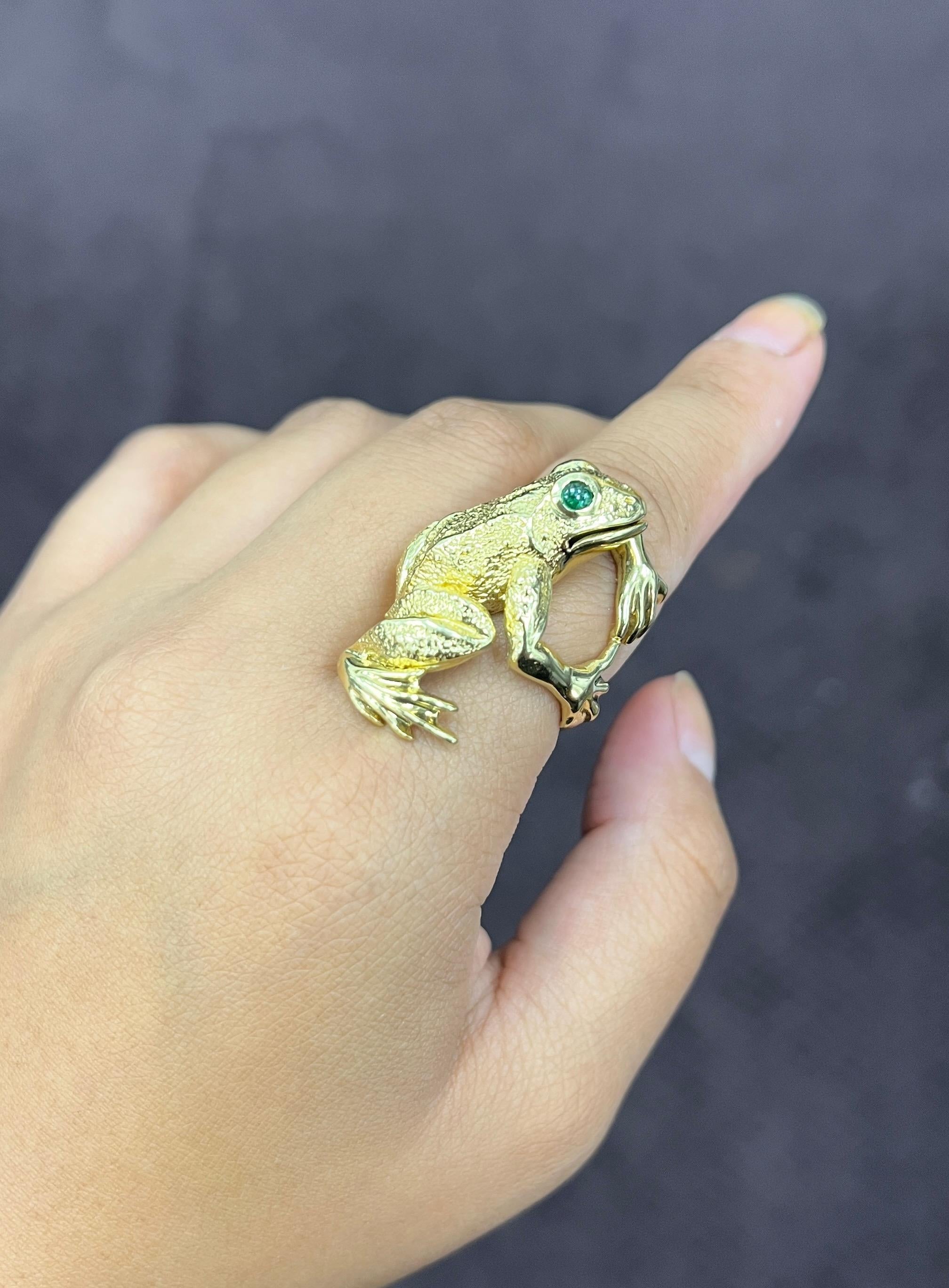 Kurt Wayne Vintage 18k Yellow Gold Large Frog Ring 6